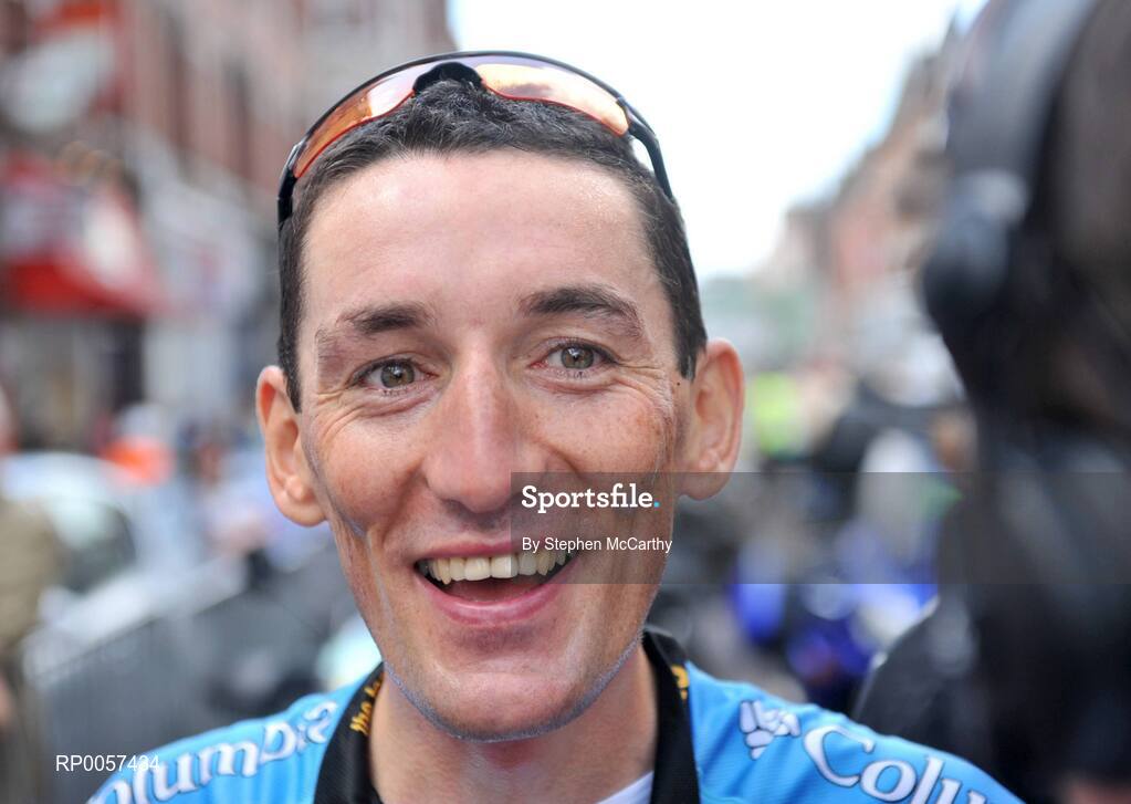 31 August 2008; A delighted Marco Pinotti, Team Columbia, after winning the 2008 Tour of Ireland. 2008 Tour of Ireland - Stage 5, Killarney - Cork. Picture credit: Stephen McCarthy / SPORTSFILE
