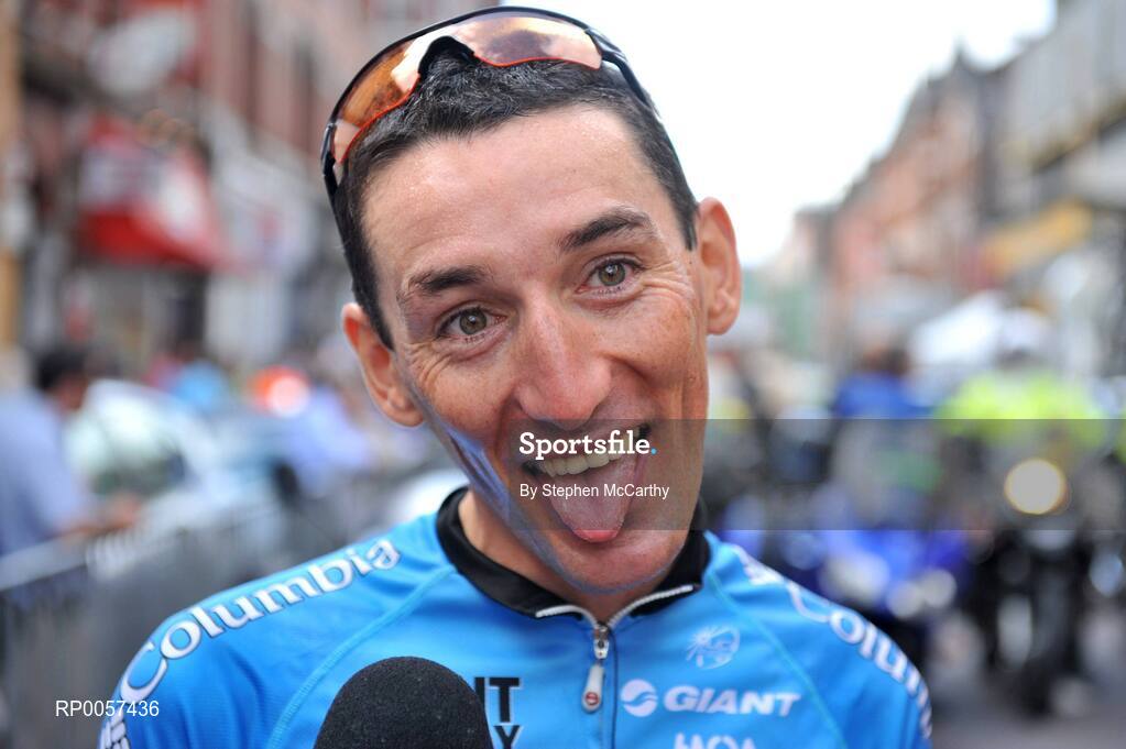 31 August 2008; A delighted Marco Pinotti, Team Columbia, after winning the 2008 Tour of Ireland. 2008 Tour of Ireland - Stage 5, Killarney - Cork. Picture credit: Stephen McCarthy / SPORTSFILE