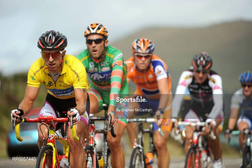 31 August 2008; Russell Downing, Pinarello CandiTV, leads a group of riders on the approach to the summit of the Crohane climb. 2008 Tour of Ireland - Stage 5, Killarney - Cork. Picture credit: Stephen McCarthy / SPORTSFILE