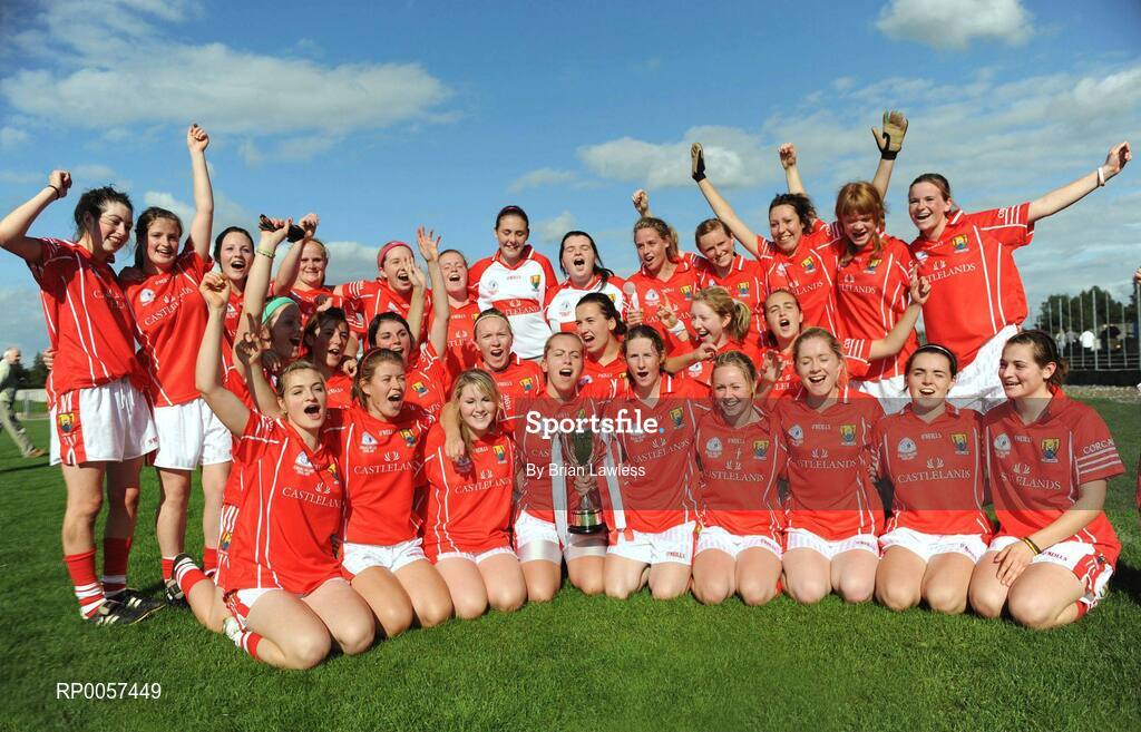 31 August 2008; The Cork squad celebrates with the cup. All-Ireland Ladies U16 A Football Championship Final, Cork v Galway, McDonagh Park, Nenagh, Co. Tipperary. Picture credit: Brian Lawless / SPORTSFILE