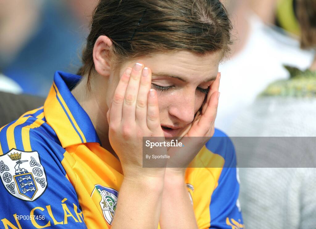 31 August 2008; A dejected Shonagh Enright, Clare, at the end of the game. All-Ireland Minor A Championship Final, Clare v Kilkenny, Geraldine Park, Athy, Co. Kildare. Photo by Sportsfile