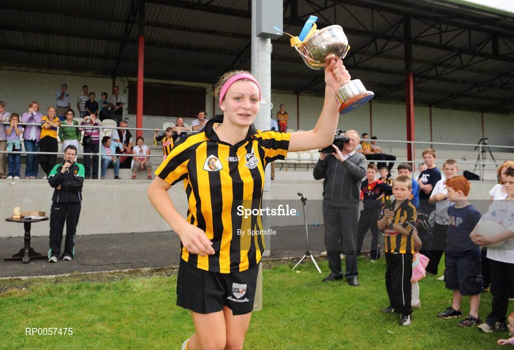 31 August 2008; Kilkenny captain Anna Farrell celebrates with the cup. All-Ireland Minor A Championship Final, Clare v Kilkenny, Geraldine Park, Athy, Co. Kildare. Photo by Sportsfile