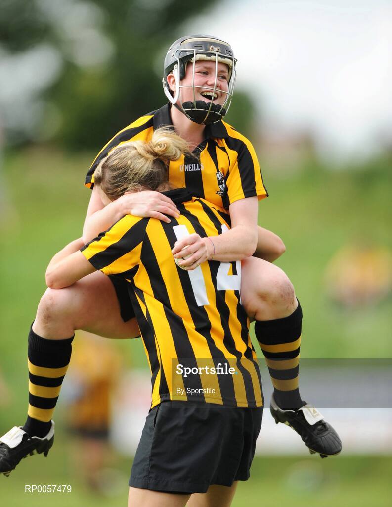 31 August 2008; Katie Power and Marie Dargan, no. 14, Kilkenny, celebrate at the end of the game. All-Ireland Minor A Championship Final, Clare v Kilkenny, Geraldine Park, Athy, Co. Kildare. Photo by Sportsfile