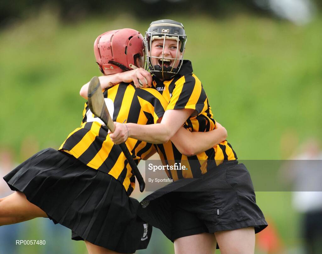 31 August 2008; Anna Farrell, left and Katie Power, Kilkenny, celebrate at the end of the game. All-Ireland Minor A Championship Final, Clare v Kilkenny, Geraldine Park, Athy, Co. Kildare. Photo by Sportsfile