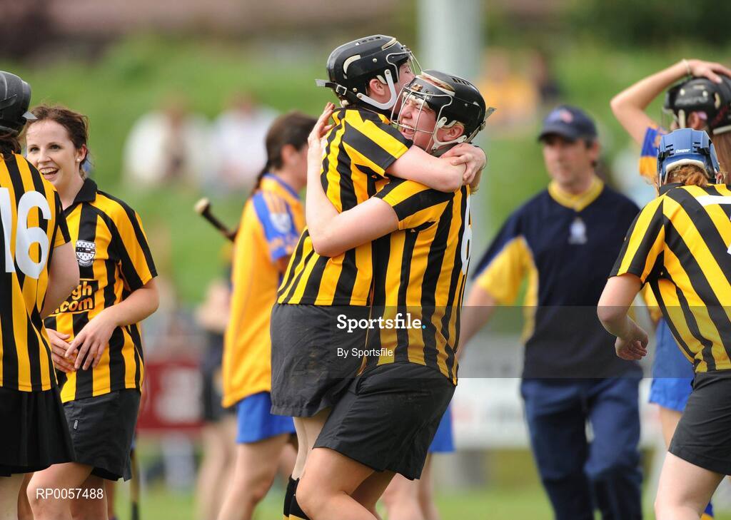 31 August 2008; Katie Power, left and Edwina Keane, Kilkenny, celebrate at the end of the game. All-Ireland Minor A Championship Final, Clare v Kilkenny, Geraldine Park, Athy, Co. Kildare. Photo by Sportsfile