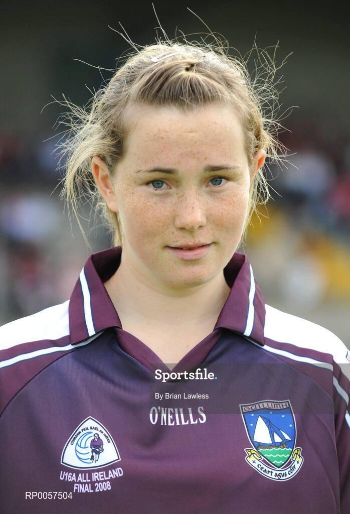 31 August 2008; Galway captain Tracey Leonard. All-Ireland Ladies U16 A Football Championship Final, Cork v Galway, McDonagh Park, Nenagh, Co. Tipperary. Picture credit: Brian Lawless / SPORTSFILE
