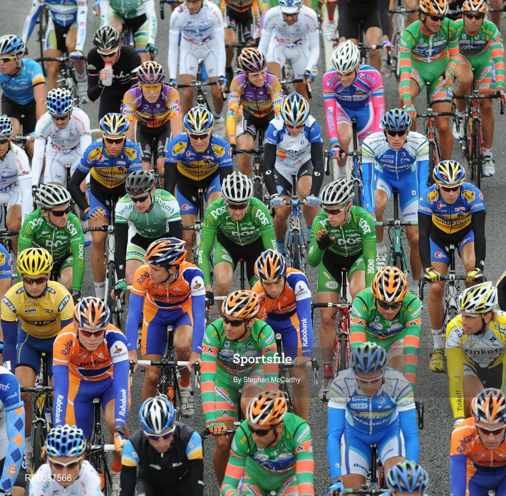 27 August 2008; Members of the An Post Sponored Sean Kelly team, from left, Paidi O'Brien, Daniel Lloyd, Stephen Gallagher, during the opening stage of the Tour of Ireland. 2008 Tour of Ireland - Stage 1, Dublin - Waterford. Picture credit: Stephen McCarthy / SPORTSFILE