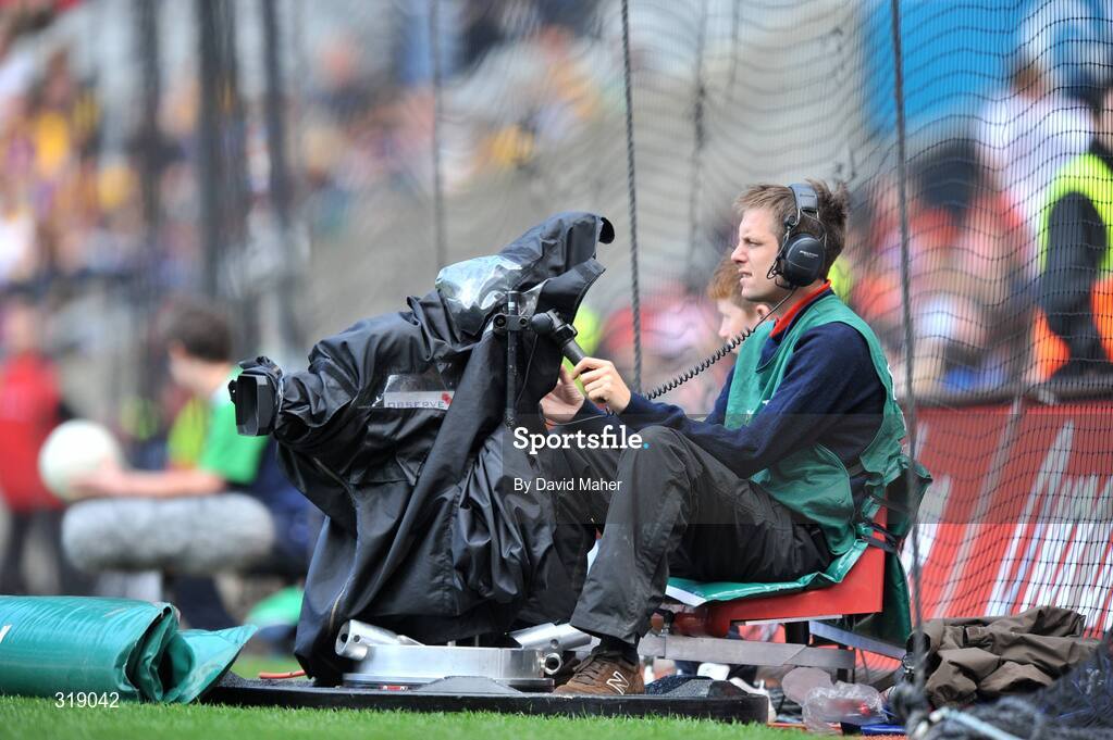 31 August 2008; General view of television cameraman during the game. GAA Football All-Ireland Senior Championship Semi-Final, Tyrone v Wexford, Croke Park, Dublin. Picture credit: David Maher / SPORTSFILE