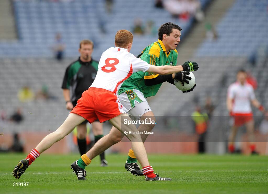 31 August 2008; Jamie Owens, Meath, in action against Niall McKenna, Tyrone. ESB GAA Football All-Ireland Minor Championship Semi-Final, Meath v Tyrone, Croke Park, Dublin. Picture credit: Brendan Moran / SPORTSFILE