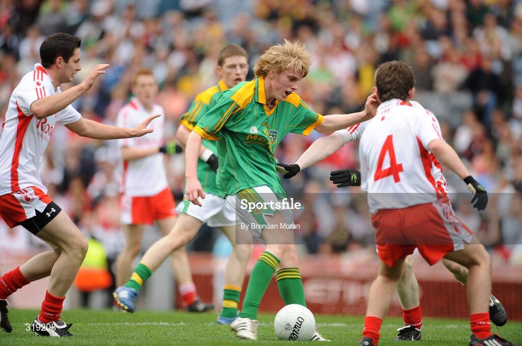 31 August 2008; Daire Smyth, Meath, shoots and scores his side's second goal. ESB GAA Football All-Ireland Minor Championship Semi-Final, Meath v Tyrone, Croke Park, Dublin. Picture credit: Brendan Moran / SPORTSFILE