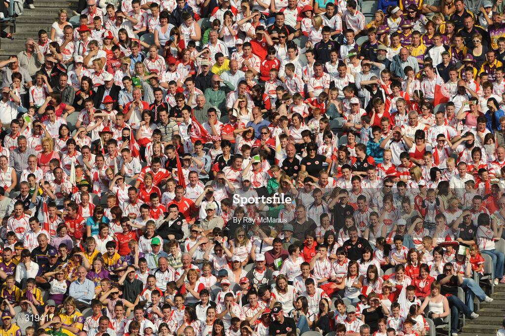 31 August 2008; Supporters from Tyrone and Wexford watch the game. GAA Football All-Ireland Senior Championship Semi-Final, Tyrone v Wexford, Croke Park, Dublin. Picture credit: Ray McManus / SPORTSFILE