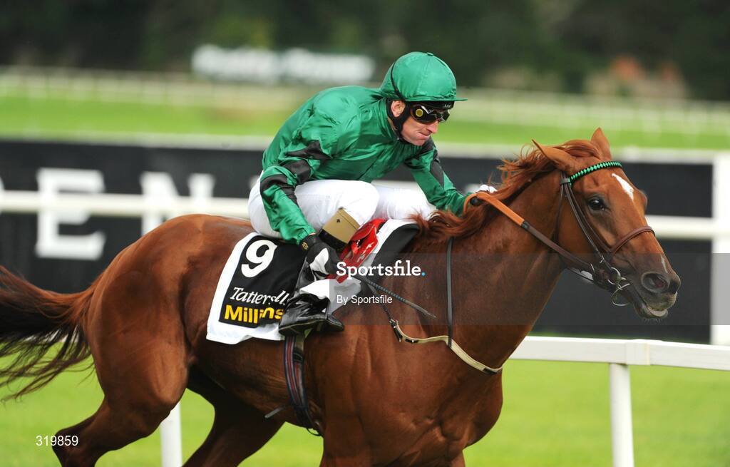7 September 2008; New Approach, with Kevin Manning up, on their way to winning the Tattersalls Millions Irish Champion Stakes. Horse Racing, Leopardstown, Dublin. Photo by Sportsfile