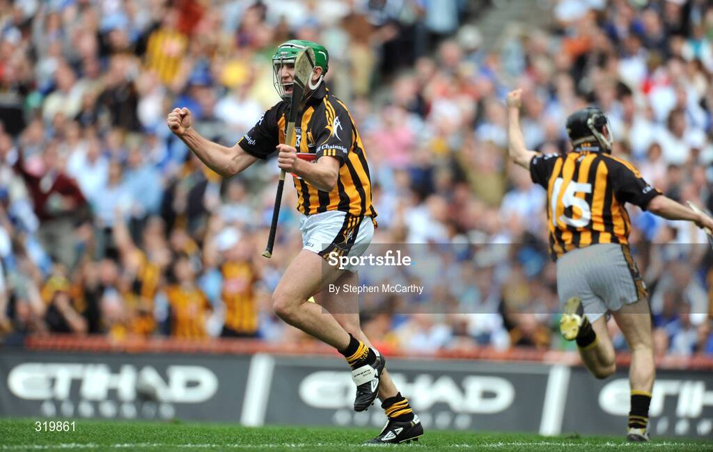 7 September 2008; Eddie Brennan, Kilkenny, celebrates after scoring his side's first goal. GAA Hurling All-Ireland Senior Championship Final, Kilkenny v Waterford, Croke Park, Dublin. Picture credit: Stephen McCarthy / SPORTSFILE