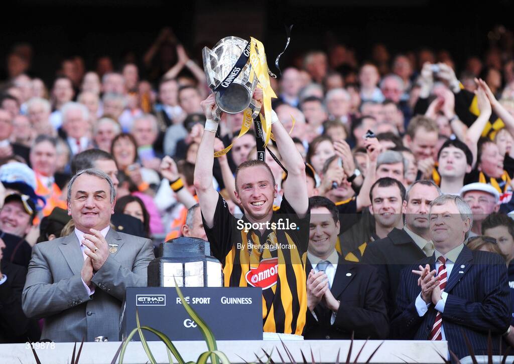 7 September 2008; Kilkenny captain James "Cha" Fitzpatrick lifts the Liam MacCarthy cup after the game. GAA Hurling All-Ireland Senior Championship Final, Kilkenny v Waterford, Croke Park, Dublin. Picture credit: Brendan Moran / SPORTSFILE