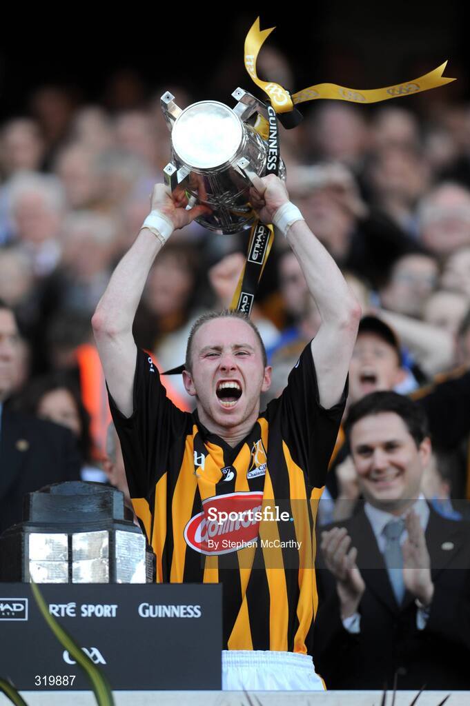 7 September 2008; Kilkenny captain James 'Cha' Fitzpatrick lifts the Liam MacCarthy cup after his side's victory over Waterford. GAA Hurling All-Ireland Senior Championship Final, Kilkenny v Waterford, Croke Park, Dublin. Picture credit: Stephen McCarthy / SPORTSFILE