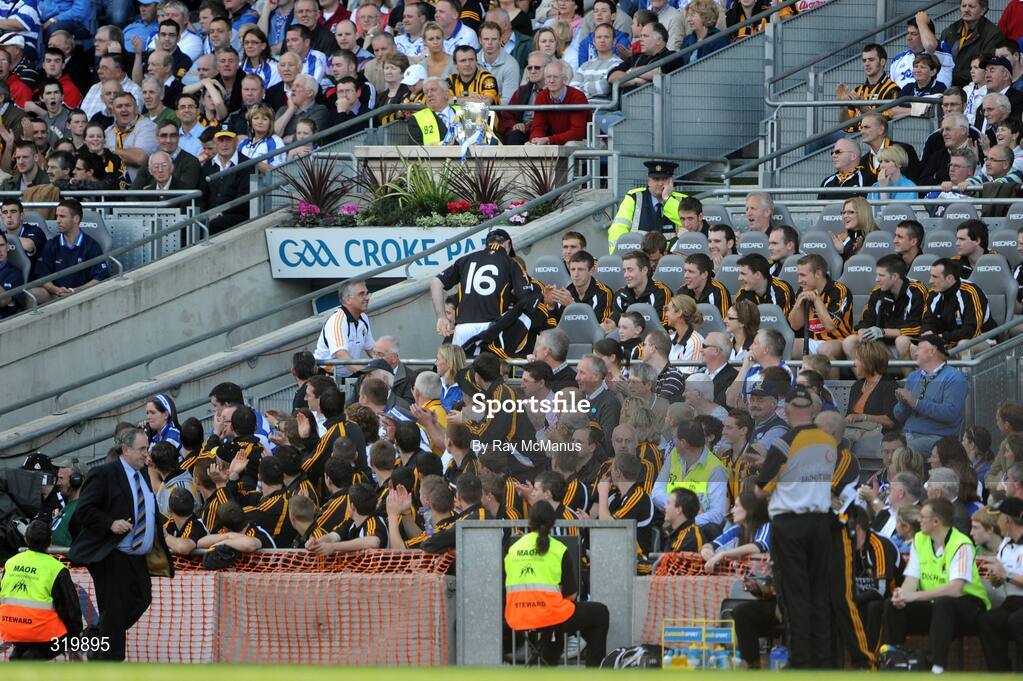7 September 2008; Kilkenny sub goalkeeper James McGarry prepares to come into the game. GAA Hurling All-Ireland Senior Championship Final, Kilkenny v Waterford, Croke Park, Dublin. Picture credit: Ray McManus / SPORTSFILE