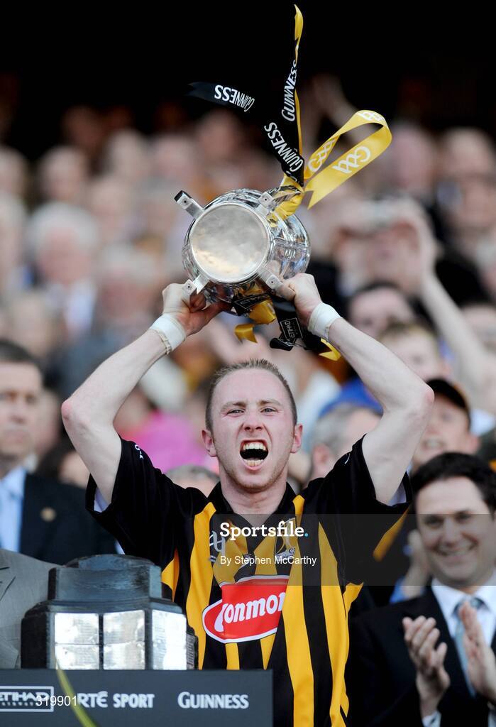 7 September 2008; Kilkenny captain James 'Cha' Fitzpatrick lifts the Liam MacCarthy cup after his side's victory over Waterford. GAA Hurling All-Ireland Senior Championship Final, Kilkenny v Waterford, Croke Park, Dublin. Picture credit: Stephen McCarthy / SPORTSFILE