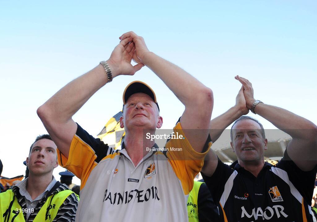 7 September 2008; Kilkenny manager Brian Cody and selector Michael Dempsey, right, celebrate after the game. GAA Hurling All-Ireland Senior Championship Final, Kilkenny v Waterford, Croke Park, Dublin. Picture credit: Brendan Moran / SPORTSFILE