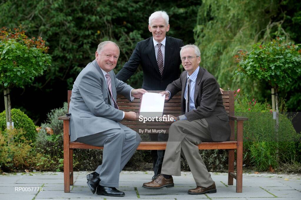 4 September 2008; Eamonn McCartan, CEO, Sport Northern, left, Michael McGeehin, Director, NCTC/Coaching Ireland, centre, and John Treacy, CEO, Irish Sports Council at a photocall ahead of the 9th Coaching Forum on the 13th & 14th of September 2008 held by the National Coaching & Training Centre. The forum is entitled 'Developing Decision Makers in Sport'. This very important forum for Irish sport includes the launch of 'Coaching Ireland', an all-island body with a very specific coaching remit, and also includes the launch of the Coaching Strategy for Ireland. Ballymascanlon Hotel, Co Louth. Picture credit: Pat Murphy / SPORTSFILE