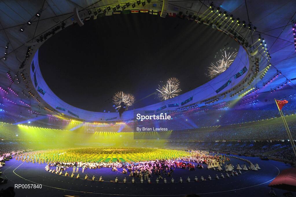 6 September 2008; A general view of the 'Bird's Nest' during the Opening Ceremony of the Beijing Paralympic Games 2008, National Stadium, Olympic Green, Beijing, China. Picture credit: Brian Lawless / SPORTSFILE
