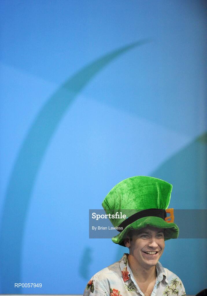 7 September 2008; Darragh Connolly, brother of boccia player Roberta 'Bobbie' Connolly, watches on during the opening matches. Beijing Paralympic Games 2008, Mixed Individual Boccia BC1, Pool B, Fencing Hall of National Convention Centre, Olympic Green, Beijing, China. Picture credit: Brian Lawless / SPORTSFILE