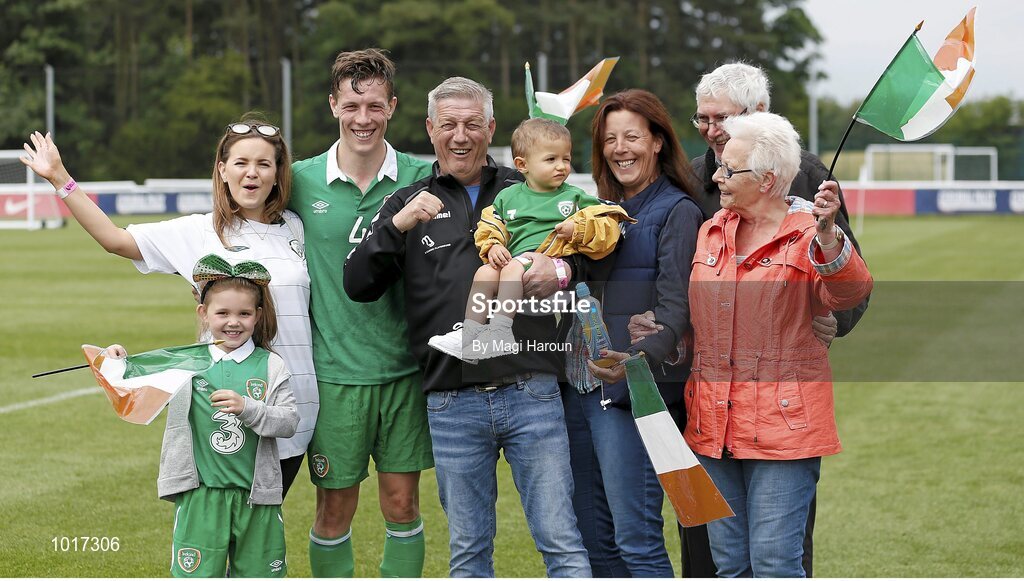 26 June 2015; Ireland's Luke Evans who scored his side's winning goal is pictured with members of his family after the game. This tournament is the only chance the Irish team have to secure a precious qualifying spot for the 2016 Rio Paralympic Games. 2015 CP Football World Championships, Ireland v Argentina, St. George’s Park, Tatenhill, Burton-upon-Trent, Staffordshire, England. Picture credit: Magi Haroun / SPORTSFILE