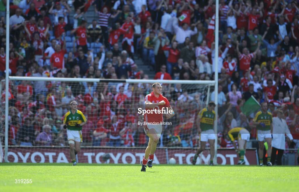 31 August 2008; Pearse O'Neill, Cork, celebrates after his side's second goal against Kerry. GAA Football All-Ireland Senior Championship Semi-Final Replay, Kerry v Cork, Croke Park, Dublin. Picture credit: Brendan Moran / SPORTSFILE