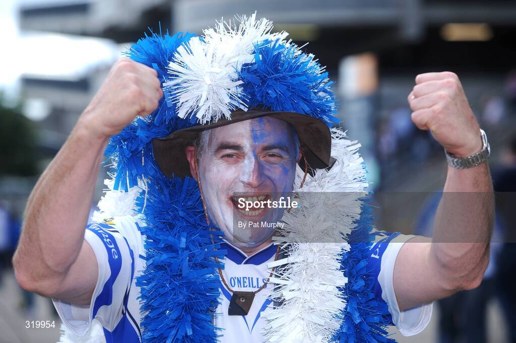 7 September 2008; Waterford supporter Jason Kearney, from Waterford City, shows his support. GAA Hurling All-Ireland Senior Championship Final, Kilkenny v Waterford, Croke Park, Dublin. Picture credit: Pat Murphy / SPORTSFILE
