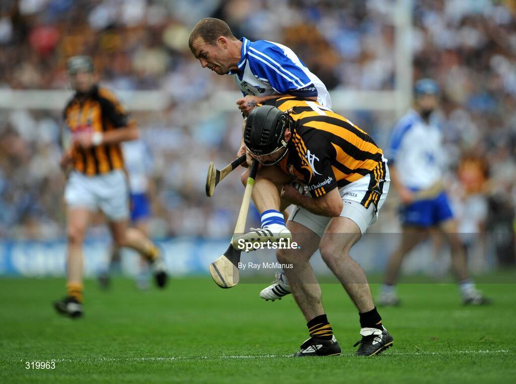 7 September 2008; Noel Hickey, Kilkenny, in action against Eoin McGrath, Waterford. GAA Hurling All-Ireland Senior Championship Final, Kilkenny v Waterford, Croke Park, Dublin. Picture credit: Ray McManus / SPORTSFILE