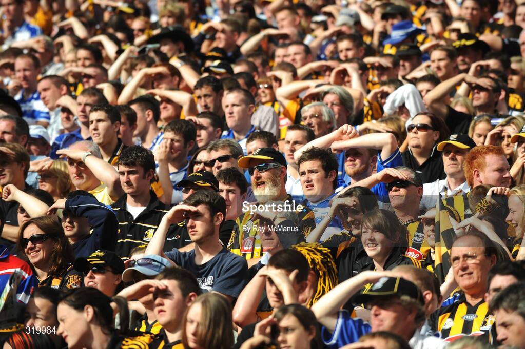 7 September 2008; Kilkenny and Waterford supporters on 'Hill 16' during the game. GAA Hurling All-Ireland Senior Championship Final, Kilkenny v Waterford, Croke Park, Dublin. Picture credit: Ray McManus / SPORTSFILE