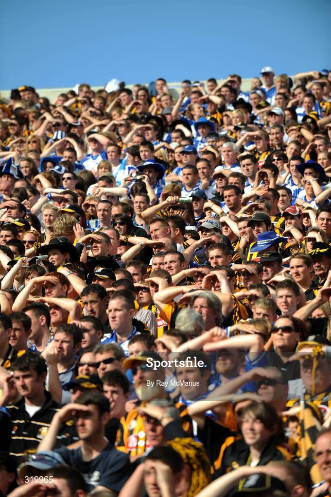 7 September 2008; Kilkenny and Waterford supporters on 'Hill 16' during game. GAA Hurling All-Ireland Senior Championship Final, Kilkenny v Waterford, Croke Park, Dublin. Picture credit: Ray McManus / SPORTSFILE