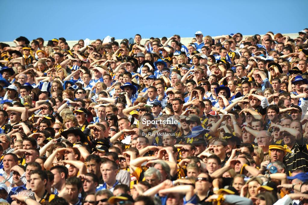 7 September 2008; Kilkenny and Waterford supporters on 'Hill 16' during the game. GAA Hurling All-Ireland Senior Championship Final, Kilkenny v Waterford, Croke Park, Dublin. Picture credit: Ray McManus / SPORTSFILE