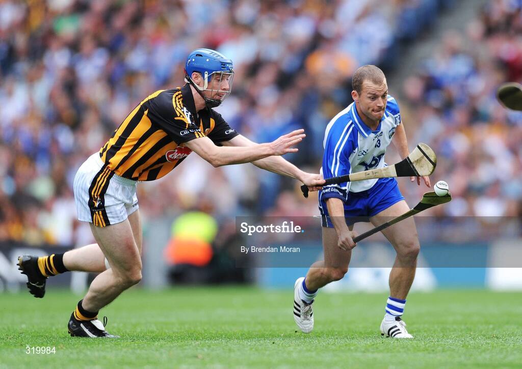 7 September 2008; Eoin McGrath, Waterford, in action against Brian Hogan, Kilkenny. GAA Hurling All-Ireland Senior Championship Final, Kilkenny v Waterford, Croke Park, Dublin. Picture credit: Brendan Moran / SPORTSFILE