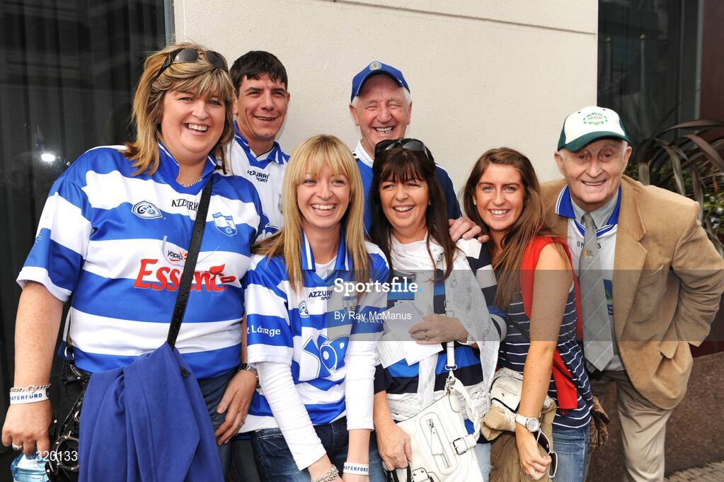 7 September 2008; Supporters of Waterford on their way to the game. GAA Hurling All-Ireland Senior Championship Final, Kilkenny v Waterford, Croke Park, Dublin. Picture credit: Ray McManus / SPORTSFILE