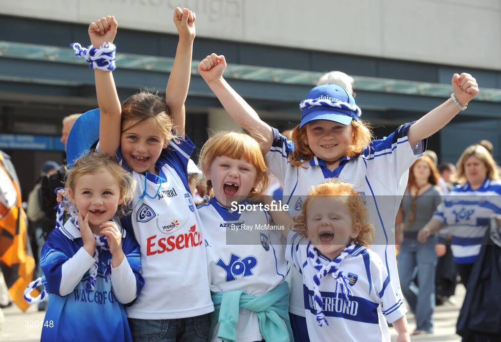7 September 2008; Young Waterford supporter's on their way to the game. GAA Hurling All-Ireland Senior Championship Final, Kilkenny v Waterford, Croke Park, Dublin. Picture credit: Ray McManus / SPORTSFILE