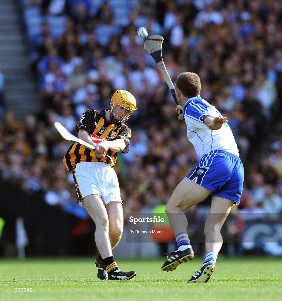 7 September 2008; James 'Cha' Fitzpatrick, Kilkenny, in action against Ken McGrath, Waterford. GAA Hurling All-Ireland Senior Championship Final, Kilkenny v Waterford, Croke Park, Dublin. Picture credit: Brendan Moran / SPORTSFILE