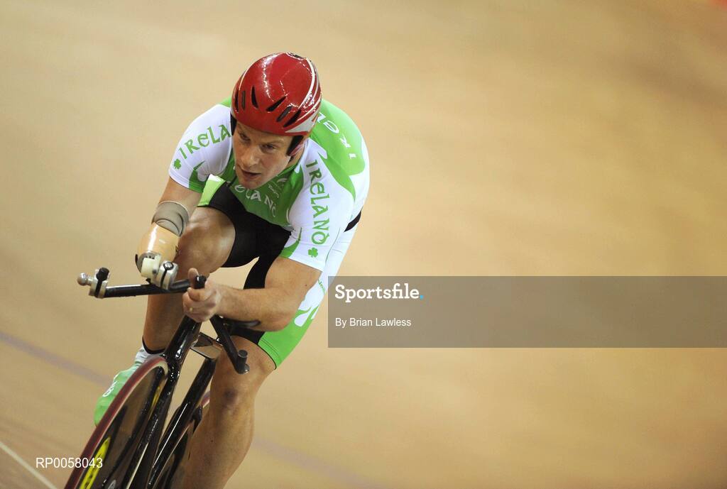 8 September 2008; Cathal Miller, from Artane, Dublin, in action during the Men's 4km Individual Pursuit (LC1) Qualifier. Cathal finished 5th in a time of 4.53:969 setting a new Irish Record and personal best, smashing his existing record by over 7 seconds. Beijing Paralympic Games 2008, Men's 4km Individual Pursuit (LC1) Qualifier, Laoshan Velodrome, Shijingshan District, Beijing, China. Picture credit: Brian Lawless / SPORTSFILE