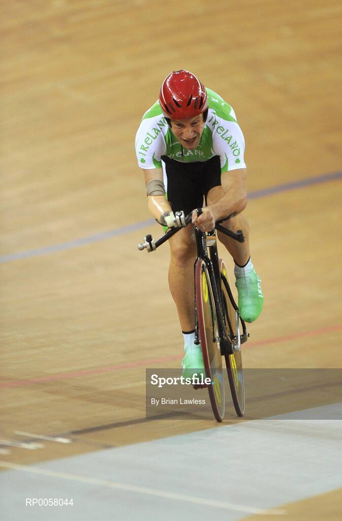 8 September 2008; Cathal Miller, from Artane, Dublin, in action during the Men's 4km Individual Pursuit (LC1) Qualifier. Cathal finished 5th in a time of 4.53:969 setting a new Irish Record and personal best, smashing his existing record by over 7 seconds. Beijing Paralympic Games 2008, Men's 4km Individual Pursuit (LC1) Qualifier, Laoshan Velodrome, Shijingshan District, Beijing, China. Picture credit: Brian Lawless / SPORTSFILE
