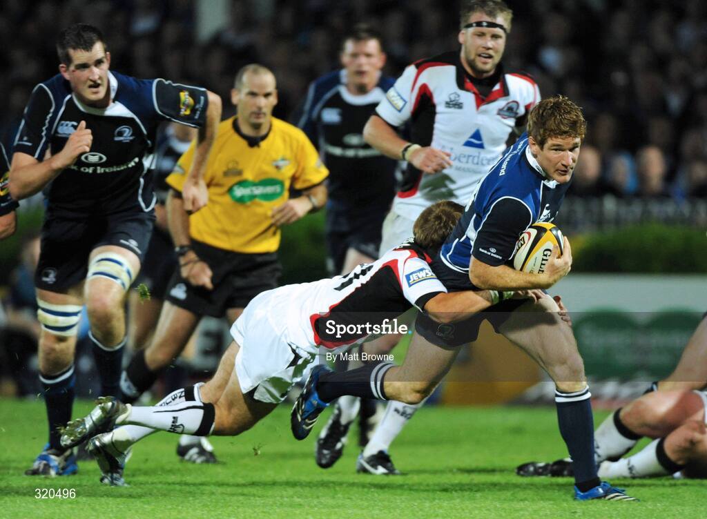 12 September 2008; Chris Keane, Leinster, in action against David Blair, Edinburgh. Magners League, Leinster v Edinburgh, RDS, Ballsbridge, Dublin.  Picture credit: Matt Browne / SPORTSFILE