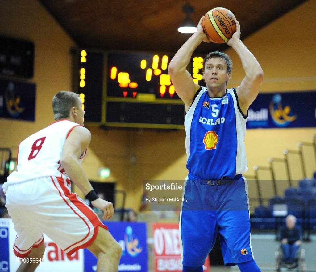 21 August 2008; Fridrik Steffansson, Iceland, in action against Przemyslaw Zamojski, Poland. Emerald Hoops Day 1, Poland v Iceland, National Basketball Arena, Tallaght, Co. Dublin. Picture credit: Stephen McCarthy / SPORTSFILE