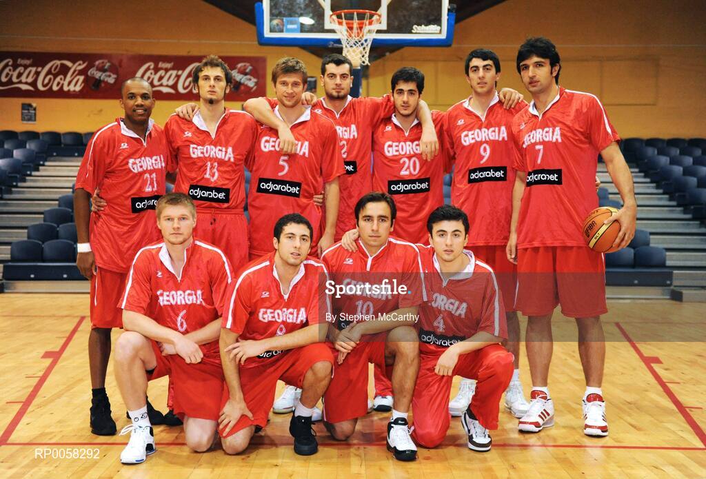 10 September 2008; The Georgia squad. Senior Men's Basketball European Championship - Division B - Group C - Ireland v Georgia, National Basketball Arena, Tallaght, Dublin. Picture credit: Stephen McCarthy / SPORTSFILE