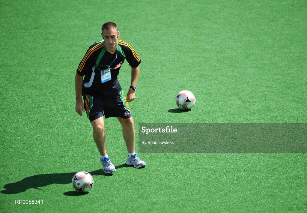 10 September 2008; Ireland's Derek Malone, from Whitegate, Co. Clare, on the pitch at half-time during the match. Malone has been ruled ineligible to play in the 7-A-Side soccer competition by CP-ISRA (Cerebral Palsy International Sports and Recreation Association). Beijing Paralympic Games 2008, Ireland v Ukraine, 7-A-Side Soccer, First Round, Group B, Match 6, Olympic Green Hockey Field A, Beijing, China. Picture credit: Brian Lawless / SPORTSFILE
