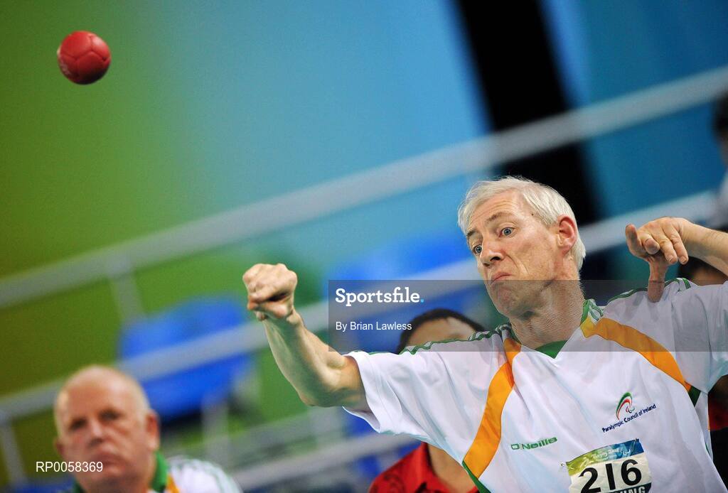 11 September 2008; Ireland's Tom Leahy, from Fermoy, Cork in action during the Mixed Team BC1-2 Quarter Final match. The Irish team exited the tournament at the hands of the Chinese with a final score of 12-2. Beijing Paralympic Games 2008, Mixed Team BC1-2,  Quarter Final, Ireland v China, Fencing Hall of National Convention Centre, Olympic Green, Beijing, China. Picture credit: Brian Lawless / SPORTSFILE