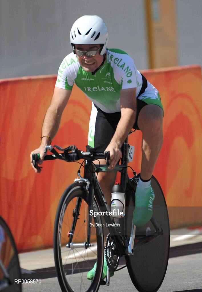 12 September 2008; Ireland's Enda Smyth, from Santry, Dublin, in action during the Men's Individual Time Trial CP 4 Final. Enda finished 9th overall with a time of 41:24.28. Beijing Paralympic Games 2008, Men's Individual Time Trial CP 4 Final, Road Cycling Course, Ming Tombs Reservoir, Beijing, China. Picture credit: Brian Lawless / SPORTSFILE