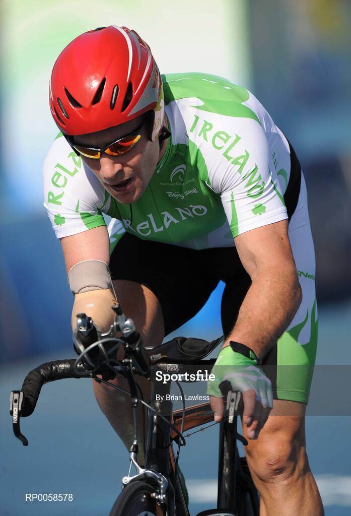 12 September 2008; Ireland's Cathal Miller, from Artane, Dublin, in action during the Men's Time Trial - LC1 Final over a distance of 24.8km. Miller finished in 9th position overall with a time of 36:33.95. Beijing Paralympic Games 2008, Men's Time Trial - LC1 Final, Road Cycling Course, Ming Tombs Reservoir, Beijing, China. Picture credit: Brian Lawless / SPORTSFILE