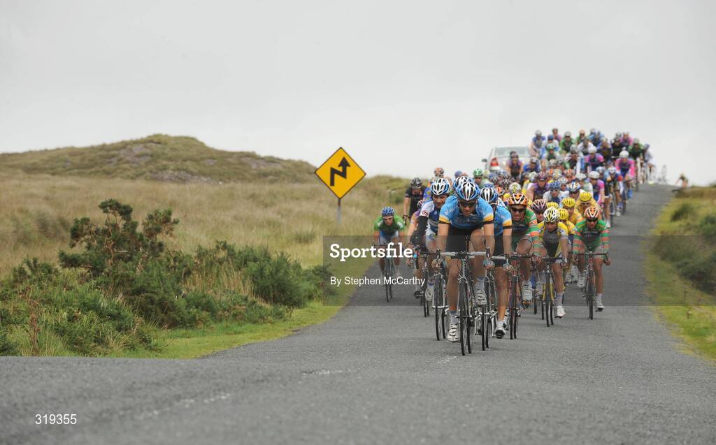 29 August 2008; A general view of the peloton as the race approaches Leenaun, Co. Galway. 2008 Tour of Ireland - Stage 3, Ballinrobe - Galway. Picture credit: Stephen McCarthy / SPORTSFILE