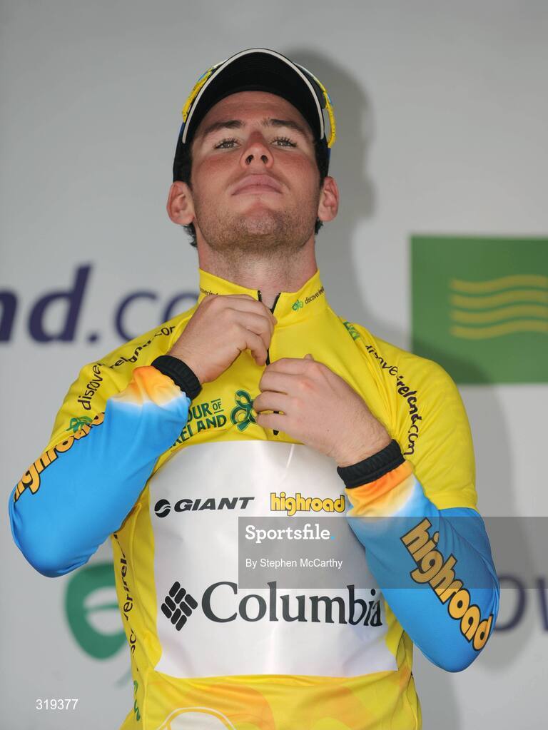 29 August 2008; Race leader Mark Cavendish, Team Columbia, after winning the third stage of the Tour of Ireland. 2008 Tour of Ireland - Stage 3, Ballinrobe - Galway. Picture credit: Stephen McCarthy / SPORTSFILE