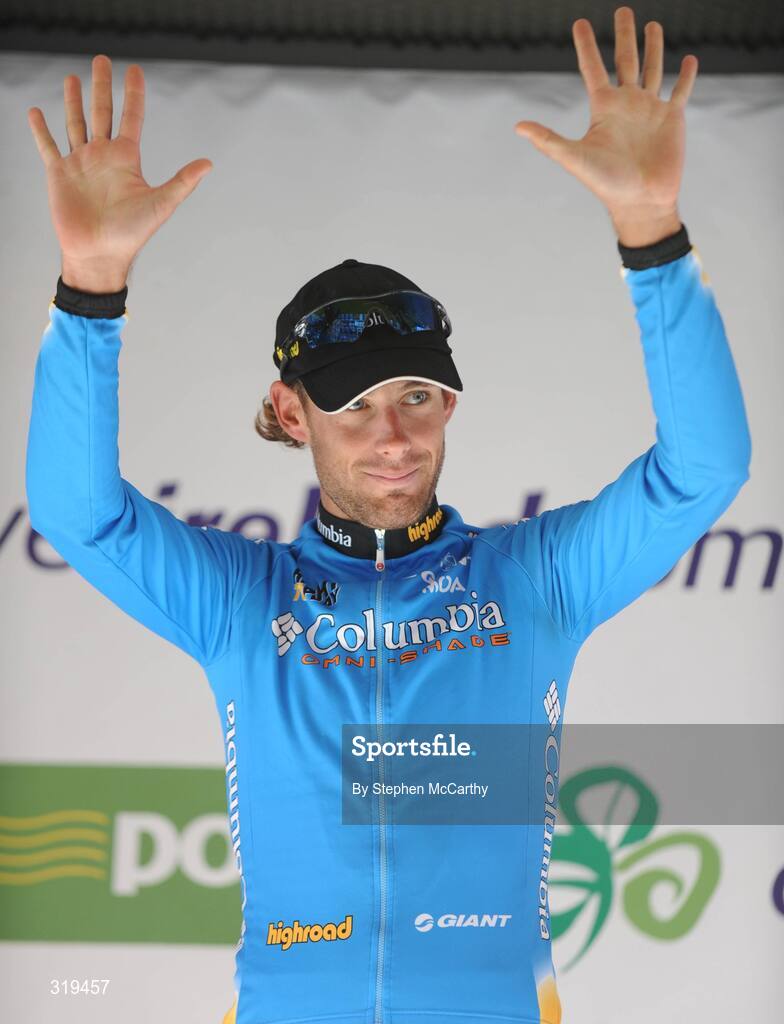 31 August 2008; Frantisek Rabon, Team Columbia, after winning the final stage of the Tour of Ireland. 2008 Tour of Ireland - Stage 5, Killarney - Cork. Picture credit: Stephen McCarthy / SPORTSFILE