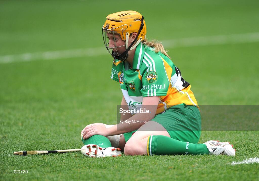 14 September 2008; Jeanette Feigherty, Offaly, after the game. Gala All-Ireland Junior Camogie Championship Final, Clare v Offaly, Croke Park, Dublin. Picture credit: Ray McManus / SPORTSFILE *** Local Caption *** 26