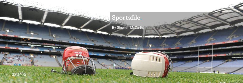 14 September 2008; A general view of helmets at Croke Park. Gala All-Ireland Junior Camogie Championship Final, Clare v Offaly, Croke Park, Dublin. Picture credit: Stephen McCarthy / SPORTSFILE